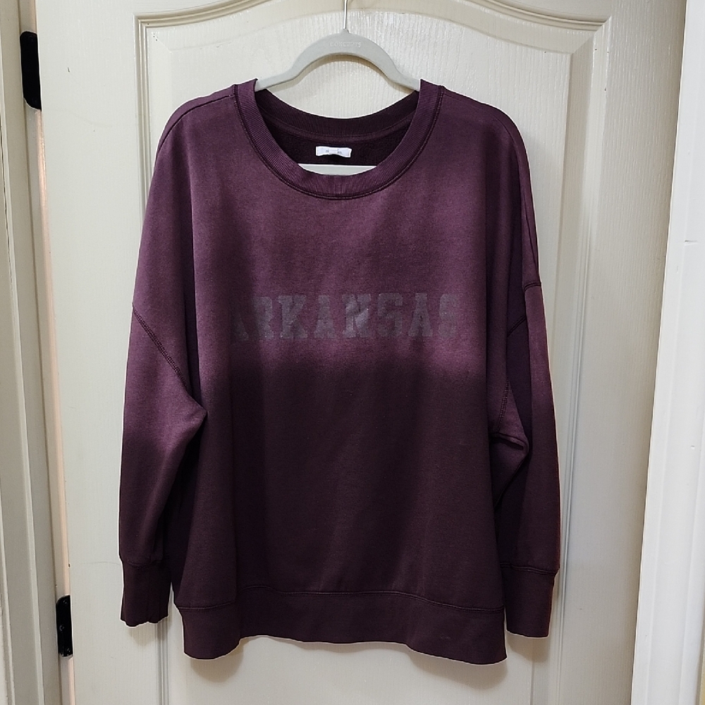 MAURICES 'ARKANSAS' STATE DIP DYE CREW NECK SWEATSHIRT